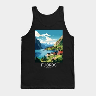 A Pop Art Travel Print of the Fjords - Norway Tank Top